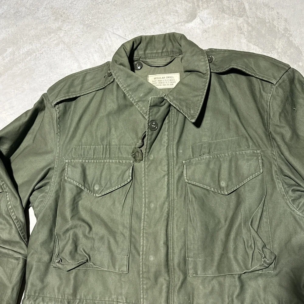 VTG Vietnam War US Coat Man's Cotton Wind Resistant Sateen 9 OZ OG 107 1960s SM - Picture 3 of 15